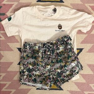 The North Face Cream T-Shirt and Multicolor Shorts